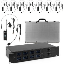 Power Dynamics PD528B - UHF Wireless Microphone Set with 8 bodypack microphones