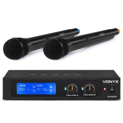 Vonyx WM522 Wireless Handheld Microphone System, VHF 2-Channel